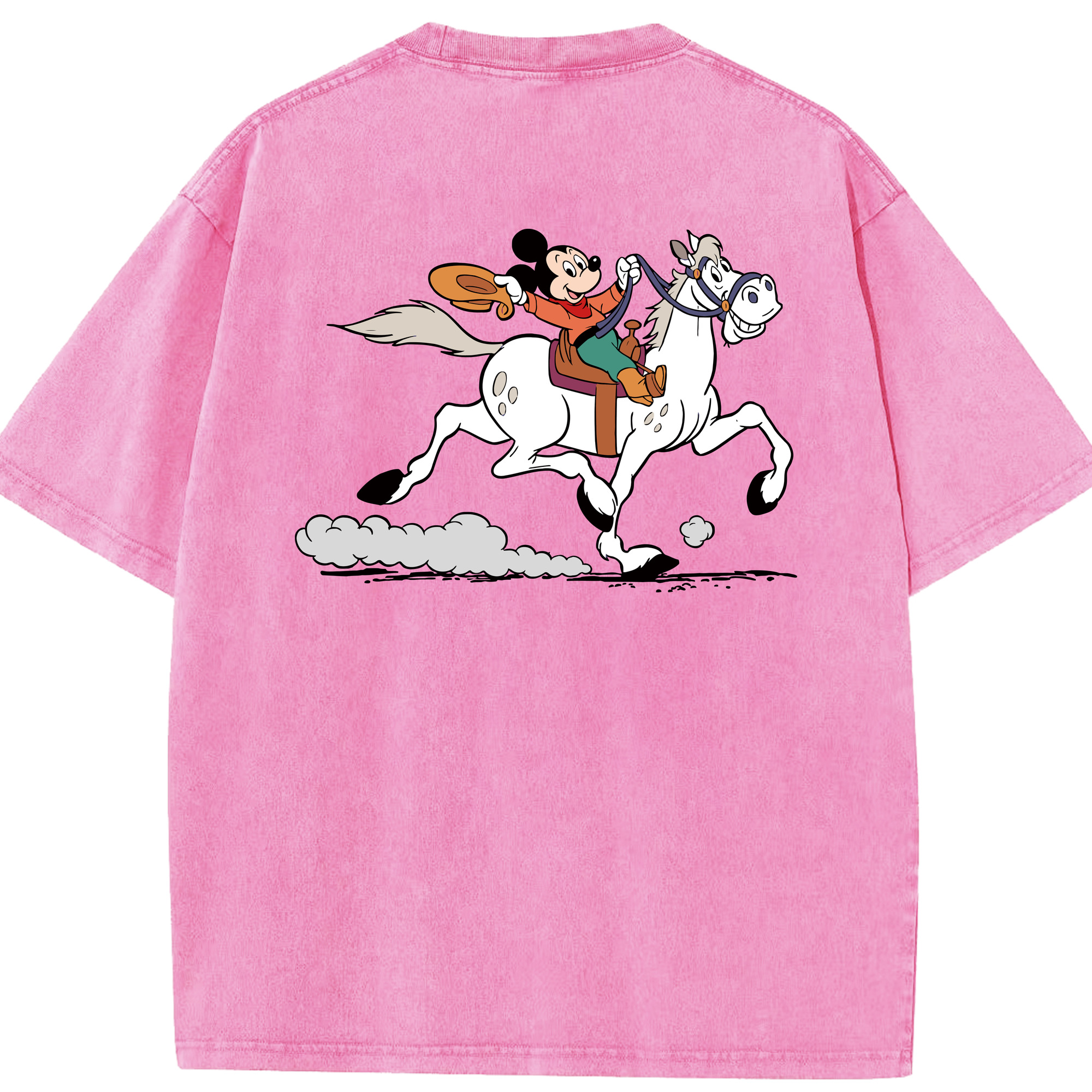 （画像用） ミッキーマウス Mickey Mouse 綿100% ヴィンテージ風 半袖Tシャツ（背面プリント）